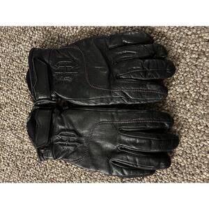 Black Leather MOTORCYCLE GLOVES BY Harley Davidson